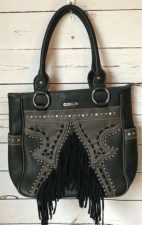 Montana West Handbag Concealed Carry Western Leather Fringe Purse Brown
