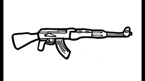 How To Draw An Fn P90 Submachine Gun Rifle