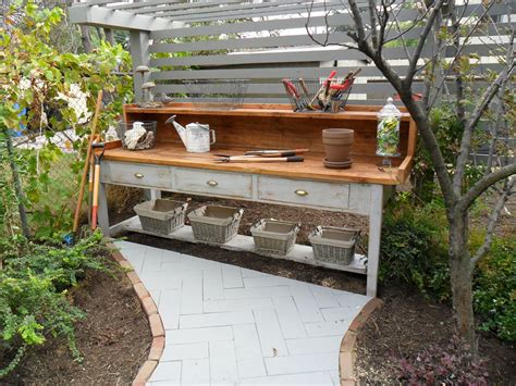 Garden Potting Table From Old Wood