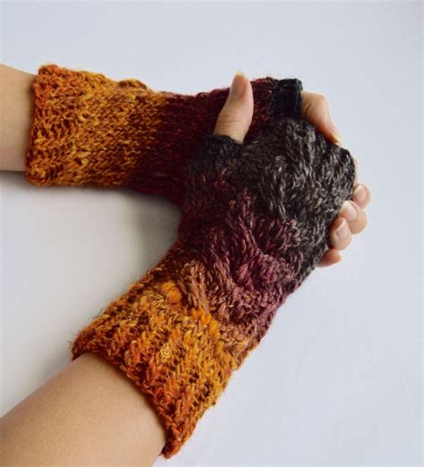 Cables Knit Wrist Warmers The Lucy Limited Edition Etsy Knitted