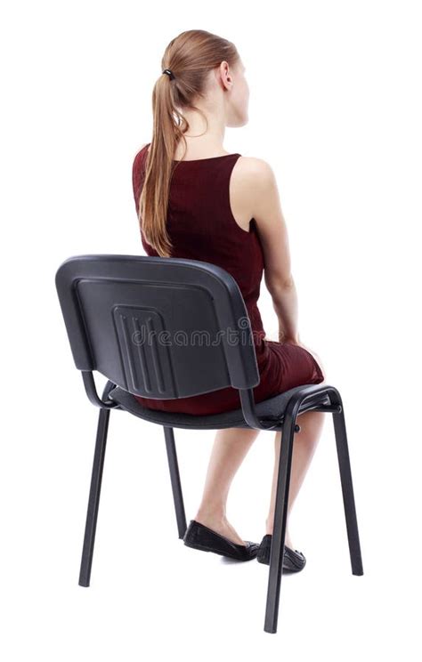 669 Back View Young Beautiful Woman Sitting Chair Stock Photos Free