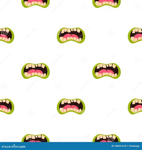 Open Zombie Mouth Pattern Seamless Stock Vector Illustration Of