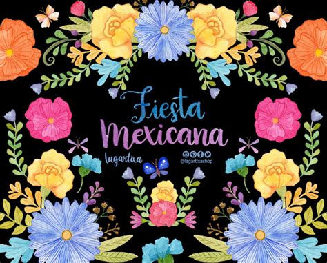 Mexican Watercolor Floral Clipart Png Mexican Party Flowers Folk