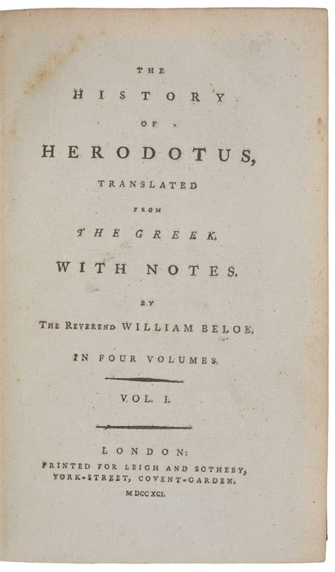 The History Of Herodotus Translated From The Greek With Notes By The