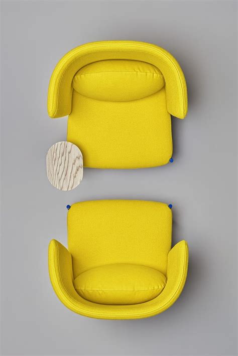 Ara A Cozy And Colourful Shell Chair Top View Yellow Armchair Desk