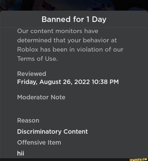 Banned For 1 Day Our Content Monitors Have Determined That Your