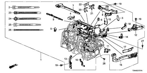 2016 Honda Cr V 5 Door Ex L 2wd Ka Cvt Engine Wire Harness
