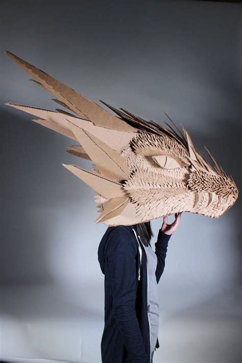 Cardboard Dragon Head By Spiritualmist Cardboard Costume Cardboard