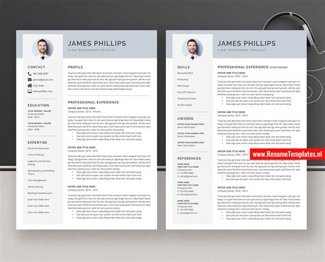 Cv Template Resume Template For Ms Word Professional Curriculum