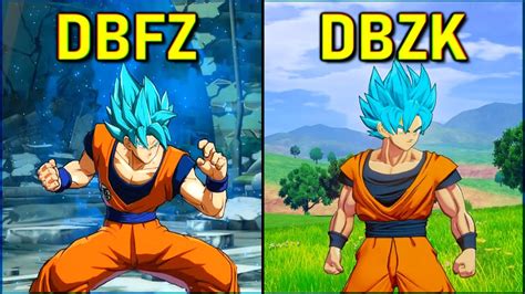 Goku Super Saiyan Blue All Transformations And Attacks Dbzk Vs Dbfz