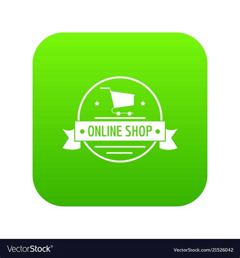 E Commerce Icon Green Royalty Free Vector Image