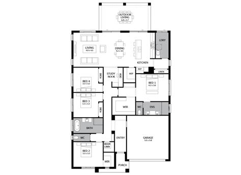 Atrium Single Storey House Design With 4 Bedrooms Mojo Homes Range