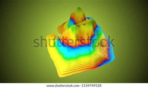 3d Topographic Map Background Concept Colored Stock Illustration