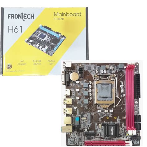 Frontech H61 Motherboard Intel Lga1155 Socket With Nvme Slot 6usb