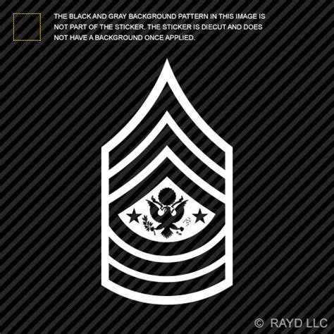 E 9 Sergeant Major Of The Army Rank Sticker Die Cut Decal Sma Or 9 E9