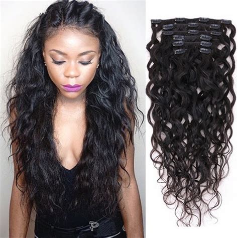 Natural Curly Clip In Real Human Hair Head Extensions African American