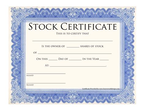 stock certificate | Wade Venden