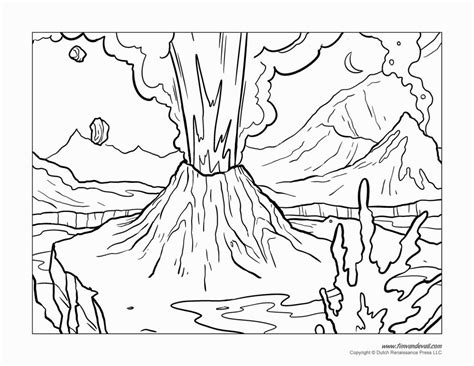 Free Print Volcanic Explosion Coloring Pages - FIFTH-FEE