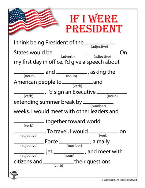 Presidents Day Ad Libs Woo Jr Kids Activities Childrens Publishing