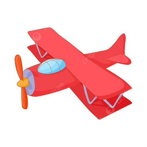 Red Biplane Clipart Vector Red Biplane Icon Cartoon Style Style Icons