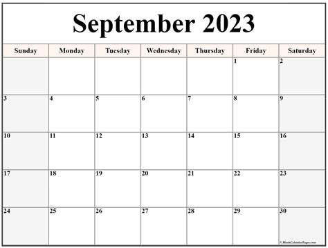 Blank Calendar Template September 2022 Customize And Print