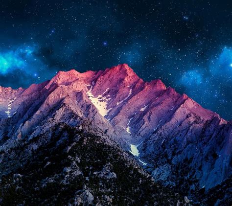 Night Sky Over Mountains Wallpapers