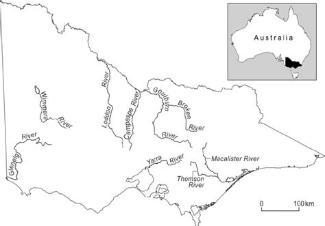 Locations And Names Of The Rivers Included In Vefmap The Yarra River