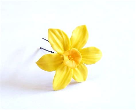 Large Daffodils Hair Pin Flowers Hair Accessory Yellow White Daffodils Hair Pin Hair Pin