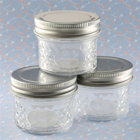 Perfectly Plain Collection Mason Jelly Jar With Quilted Embossed Design Weddingfavorsjellyjars