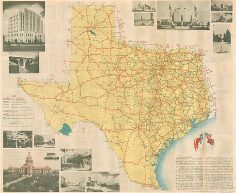 Official Map Of The Highway System Of Texas By Texas General Land