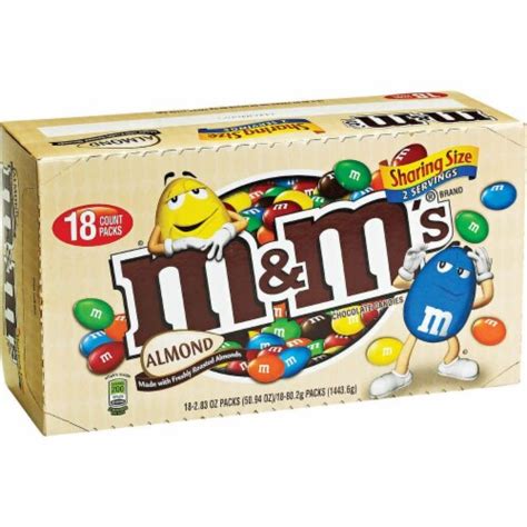 Mandms Chocolate Candies Almond Sharing Size 283 Oz Bags Case Of