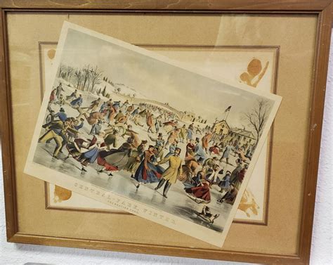 Currier And Ives Central Park Winter Lithograph