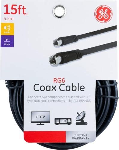 Ge Rg6 Coax Cable Black 15 Ft Frys Food Stores