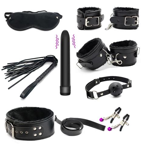 On Sale Leather Fun Adult Games 10 Pcsset Sex Products Slave Restraint Item Play Fun Games