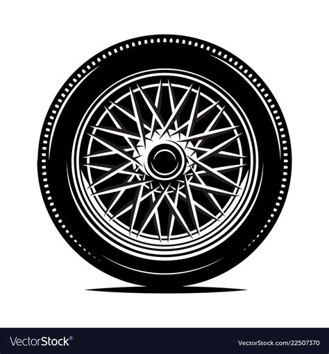 Retro Wheel Spokes For A Motorcycle Or Car Vector Image