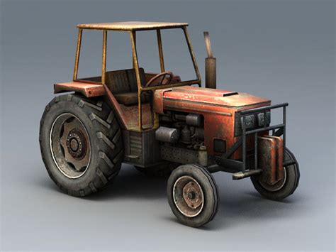 Old Farm Tractor 3d Model Download For Free