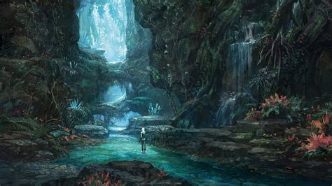 Wallpaper Forest Video Games Concept Art Cave Jungle