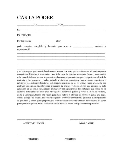 Descargar Formato Gratuito Carta Poder Fiador