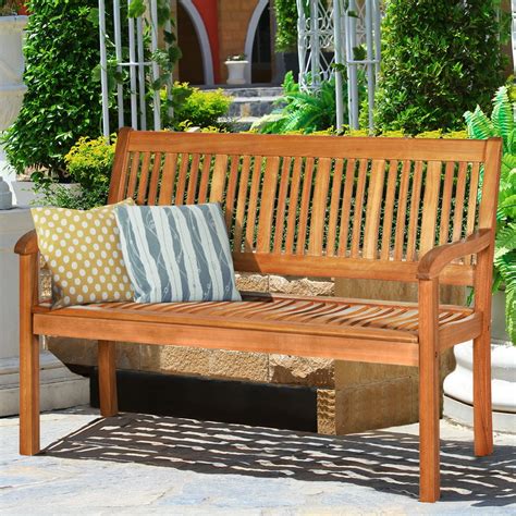 Costway 50 Two Person Outdoor Garden Bench Loveseat Porch Chair Solid