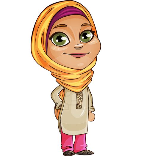 Vector Arabic Girl Character Nasira The Caring Arabic Girl