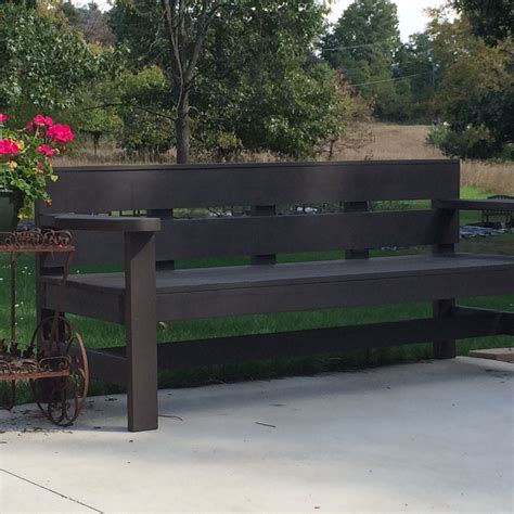 A good design doesn't have to be expensive. modern park bench | Do It Yourself Home Projects from Ana White | Outdoor garden bench, Outdoor ...