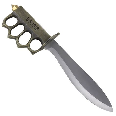 Us 1918 Brass Knuckle Bolo Trench Knife