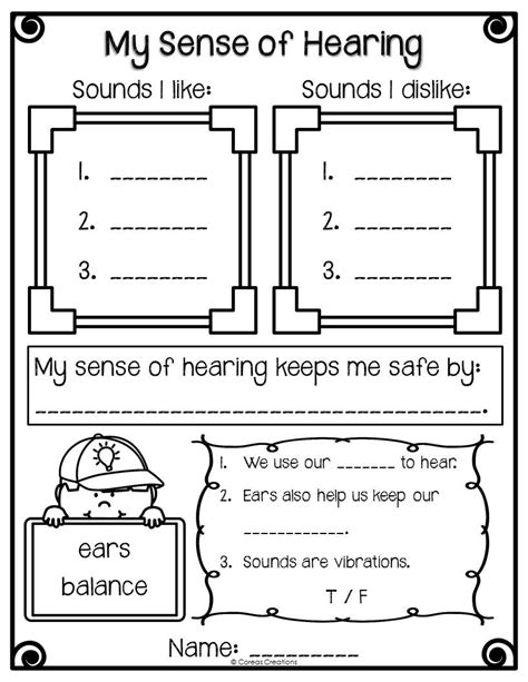 Grade 1 Seeing And Hearing Worksheet