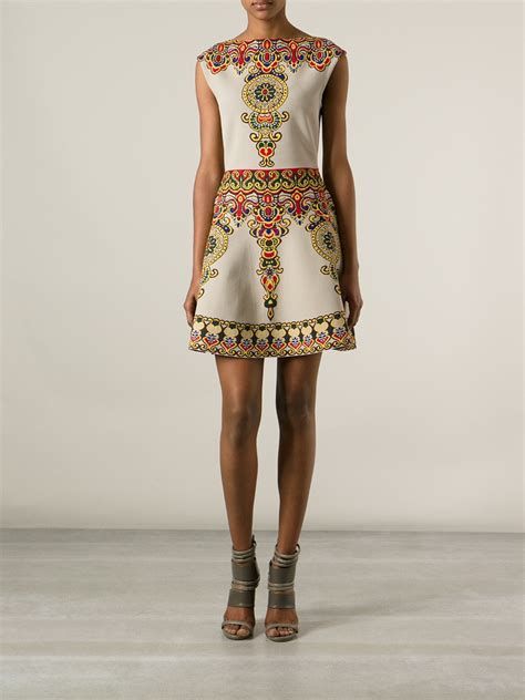 valentino baroque print cocktail dress lyst