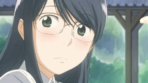 Manjoume Fumi Aoi Hana Animated Animated  00s 1girl Black Hair Blush Cum Glasses