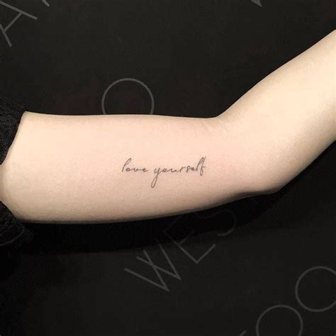 We did not find results for: "Love yourself" tattoo on the left inner arm. | Tatuajes ...