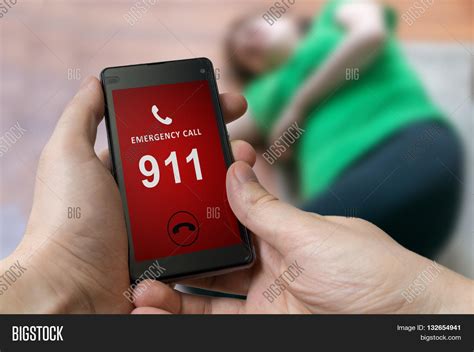 Man Dialing Emergency Image And Photo Free Trial Bigstock