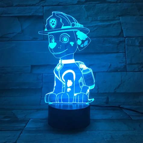 Paw Patrol Marshall 3d Led Night Light Touch Swift Table Desk Bed Lamp