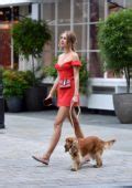 Kimberley Garner Looks Striking In Red As She Walked Around The Posh Shops In Belgravia London Uk
