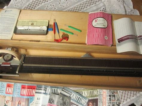 vintage 1950 s knitmaster knitting machine 4500 in wooden